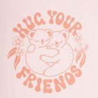 Girls' Light Pink Cotton Crew Neck Short Sleeve T-Shirt, Light Pink, small image number null