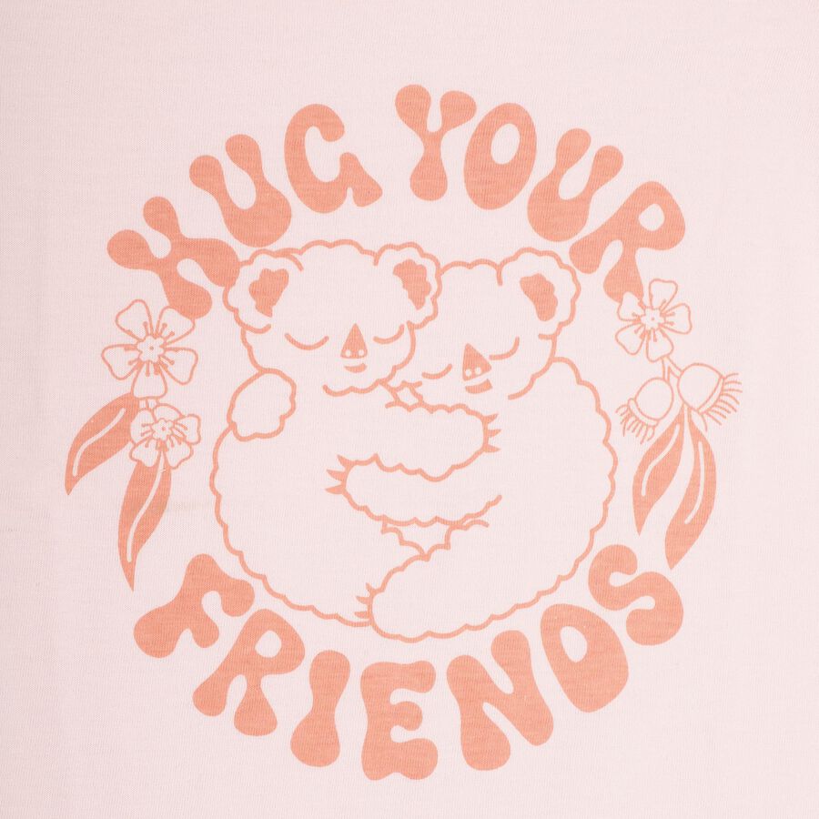 Girls' Light Pink Cotton Crew Neck Short Sleeve T-Shirt, Light Pink, large image number null