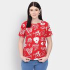 Ladies' Round Neck T-Shirt , Red, small