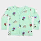 Infants' Mint Green Cotton V-Neck Regular T-Shirt, Light Green, small