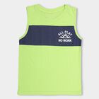 Boys' Bright Lime Green Round Neck Sleeveless T-Shirt, Light Green, small image number null