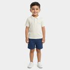 Boys Off-White Polo Neck Casual T-Shirt, Off White, small