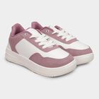 Women's Muted Dusty Pink Lace-Up Casual Shoes, Pink, small