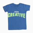 Boys Bright Royal Blue Cotton Round Neck Casual T-Shirt, Mid Blue, small image number null