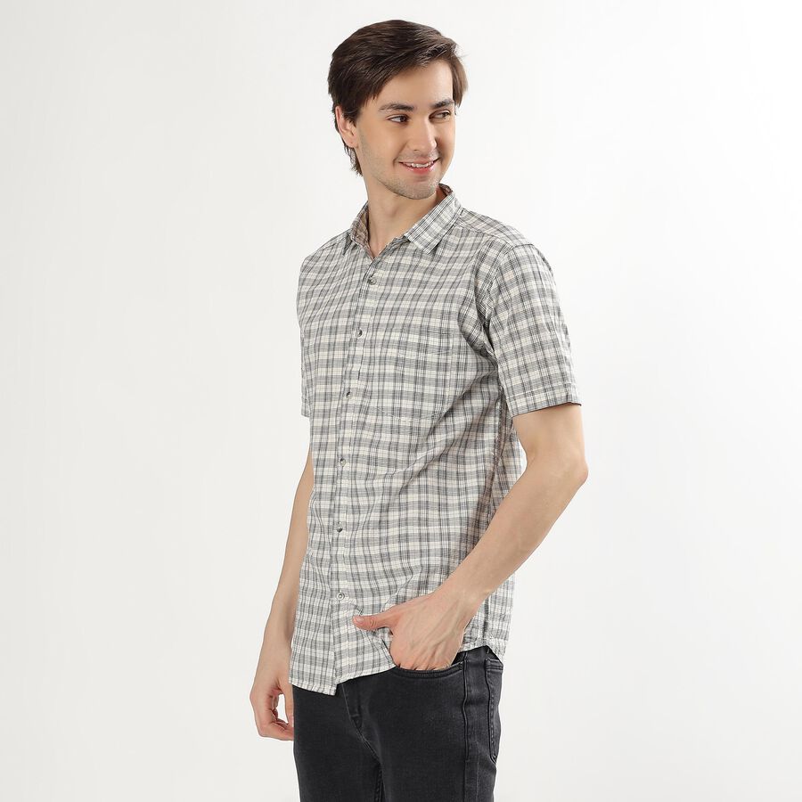 Men's Off-White Cotton Classic Casual Shirt, Off White, large image number null
