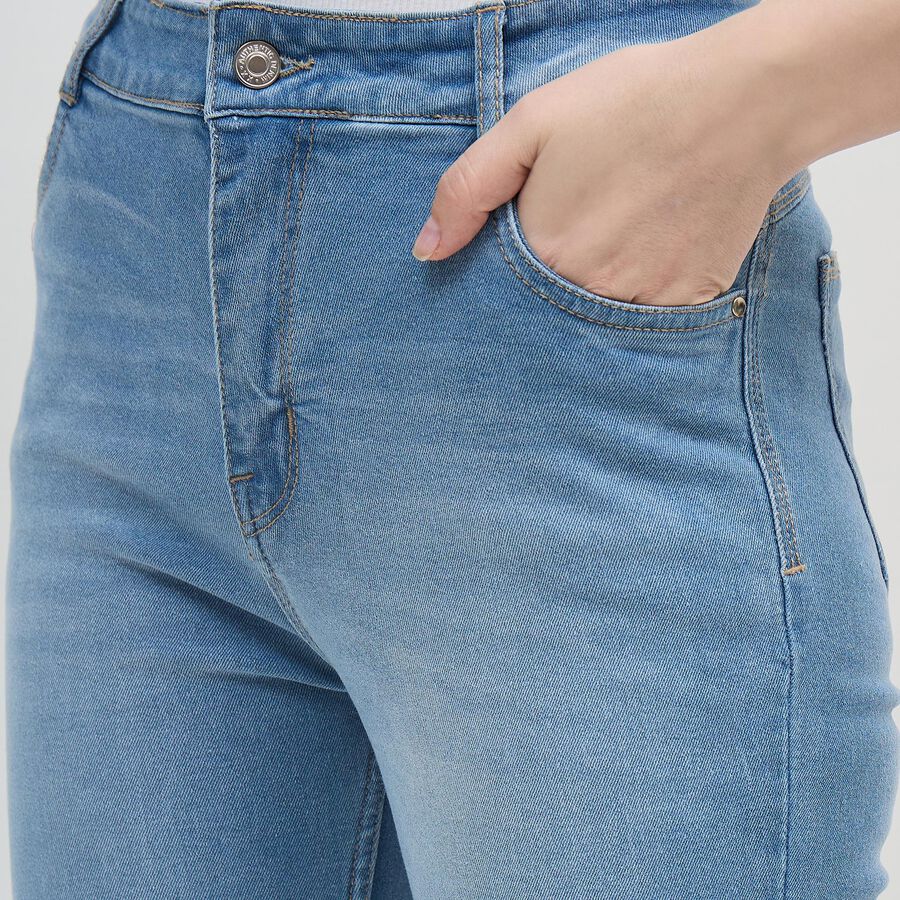 Women's Muted Blue Slim Fit High Rise Jeans, हल्का नीला, large image number null