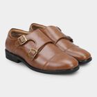 Men's Rich Chestnut Brown Monk Strap Formal Shoes, भूरा, small
