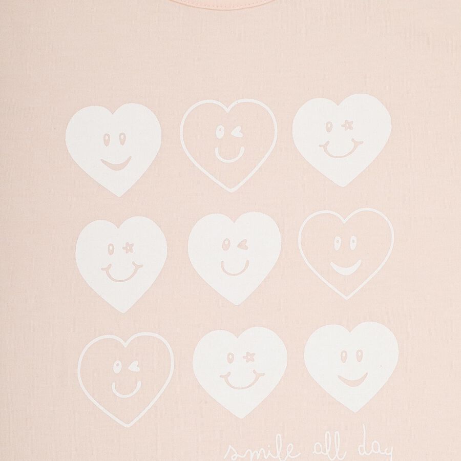 Girls' Light Pink Crew Neck Casual T-Shirt, Light Pink, large image number null