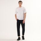 Men's Black Slim Fit Zippered Pockets Track Pants, Black, small