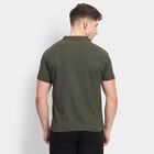 Men's Collared Half Sleeves T-Shirt, Olive, small