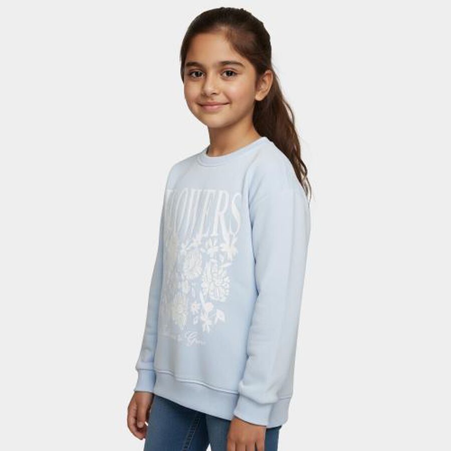 Girls' Sweatshirt, हल्का नीला, large image number null