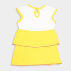 Infants Cotton Round Neck Frock, Yellow, small image number null