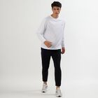 Men's Bright White Crew Neck Casual T-Shirt, White, small image number null