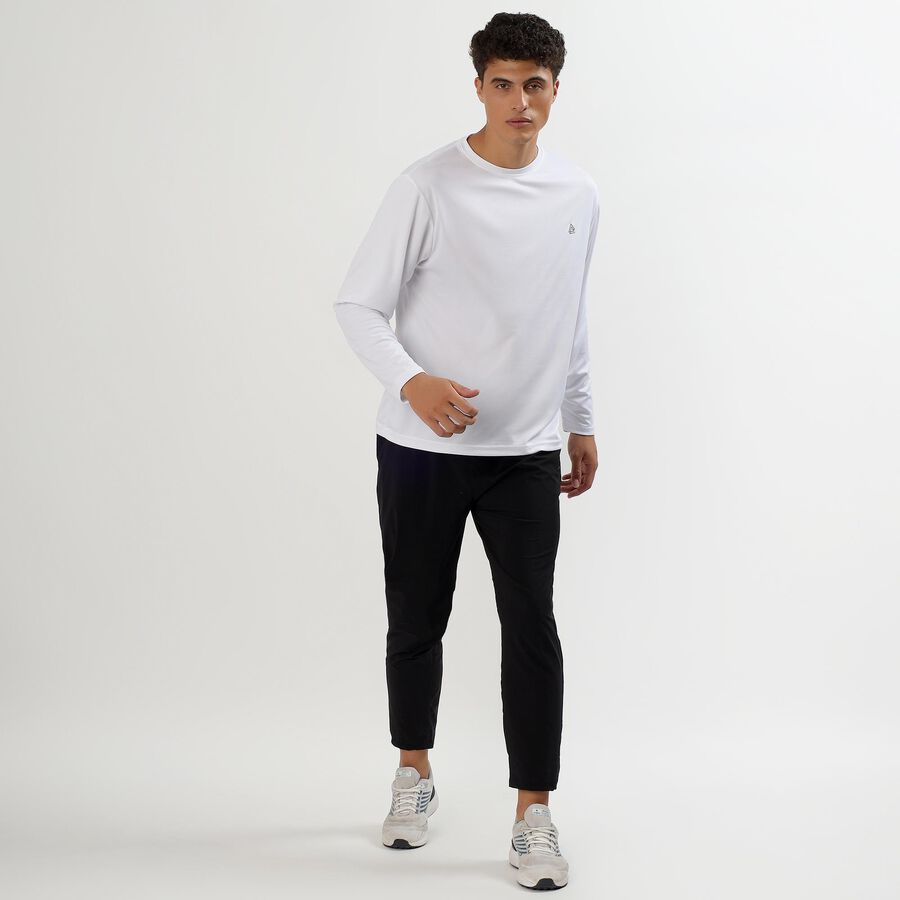 Men's Bright White Crew Neck Casual T-Shirt, White, large image number null