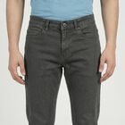 Men's Grey Slim Fit Solid Jeans, Light Grey, small