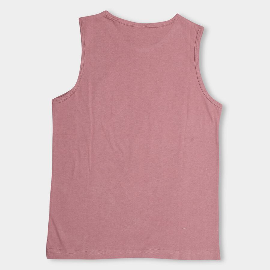 Boys' Dusty Rose Pink Cotton Round Neck Graphic Print T-Shirt, Pink, large image number null