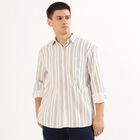 Men's Off White Cotton Classic Casual Shirt, रस्ट, small image number null