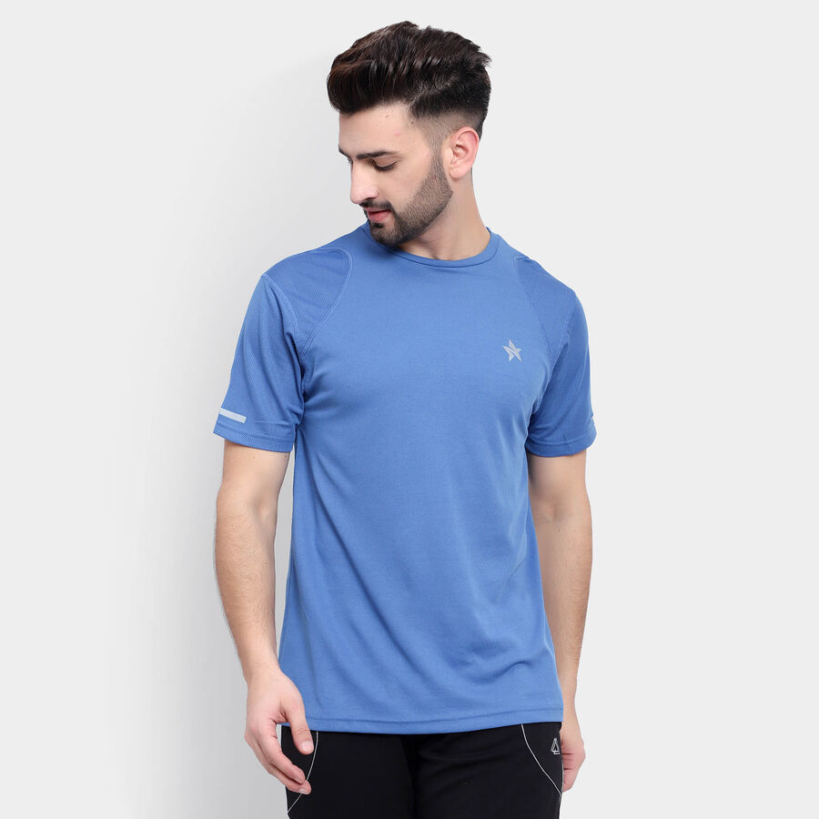 Round Neck T-Shirt, Mid Blue, large image number null