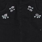 Girls' Black Regular Fit Embroidered Denim Skirt, काला, small