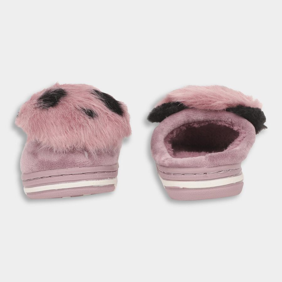 Kids Soft Lavender Pink Fur Slip-On Winter Slippers, बैंगनी, large image number null