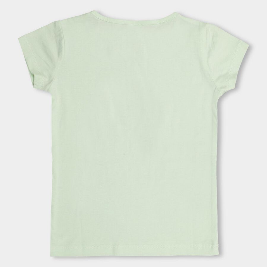 Girls' 100% Cotton T-Shirt , हल्का हरा, large image number null