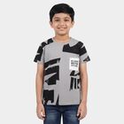 Boys Charcoal Cotton Round Neck Casual Half Sleeve T-Shirt, Charcoal, small
