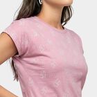 Women Lilac Round Neck Regular T-Shirt, लाइलेक, small