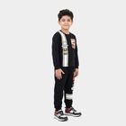 Boys' Black Round Neck Graphic Baba Suit, Black, small