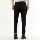 Men's Jet Black Tapered Fit Zippered Track Pants, काला, small image number null
