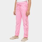 Girls' Soft Pink Lace Detailed Cotton Pyjama, गुलाबी, small image number null