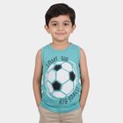 Boys Light Blue Cotton Blend Round Neck Casual Boys T-Shirt, Light Blue, small