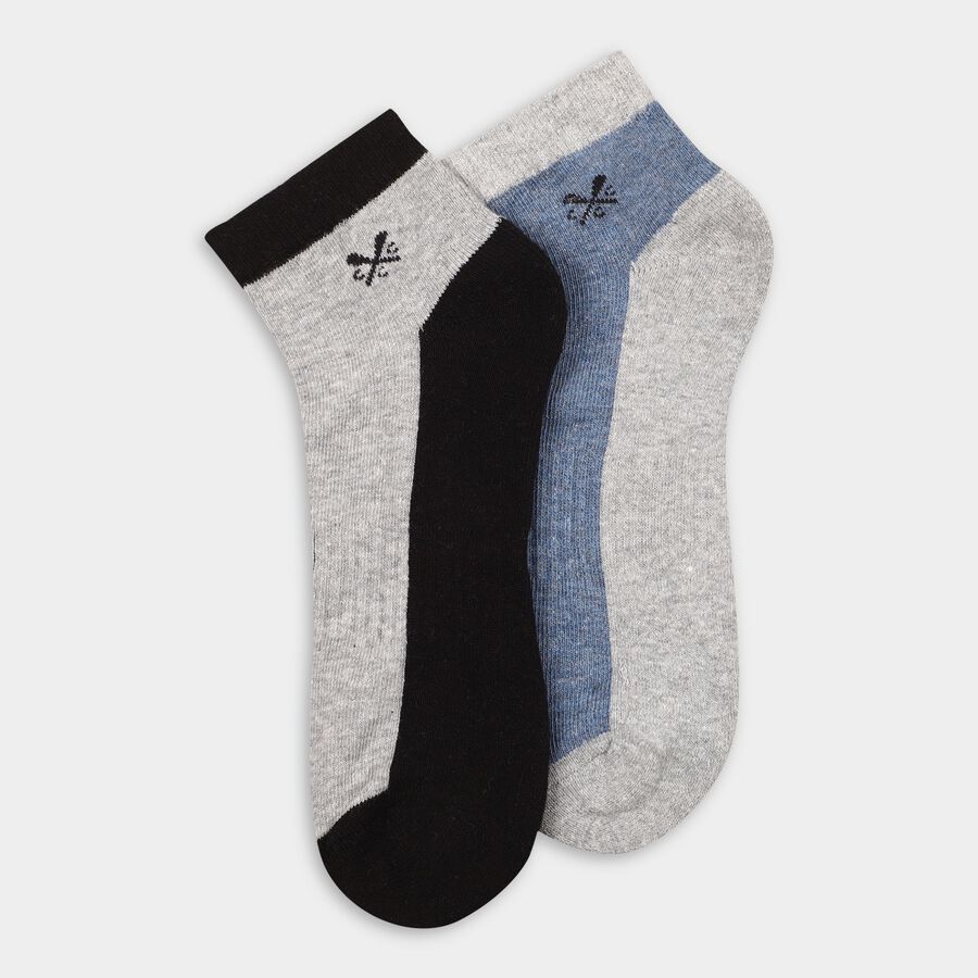 Men's Socks (Pack of 2), मिश्रित हल्का ग्रे, large