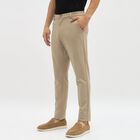 Men's Muted Beige Slim Fit Cross Pocket Casual Trousers&nbsp;, गहरा पीला, small image number null