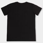 Boys Jet Black Cotton Round Neck Casual T-Shirt, Black, small image number null