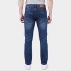 Men's Blue Slim Fit Faded Jeans, Dark Blue, small