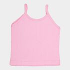 Girls Cotton Solid Vest, Pink, small image number null