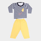 Infants Cotton Stripes Baba Suit, Yellow, small image number null