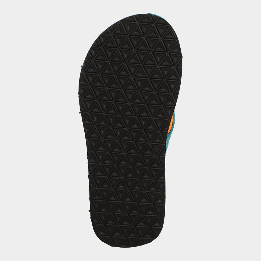 Kids' Embossed Slippers, Teal Blue, large