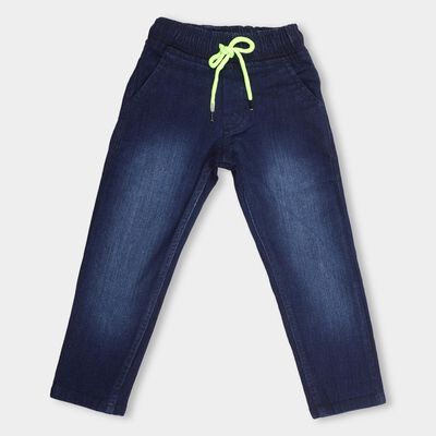 Boys' Faded Midnight Blue Regular Fit Drawstring Jeans