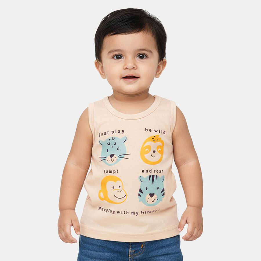 Infants' Vest, Beige, large