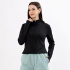 Women's Jet Black High Neck Casual Jacket, काला, small image number null