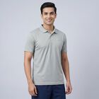 Men's Grey Crew Neck Athleisure T-Shirt, हल्का ग्रे, small