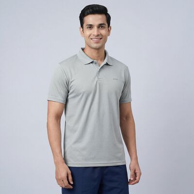Men's Grey Crew Neck Athleisure T-Shirt