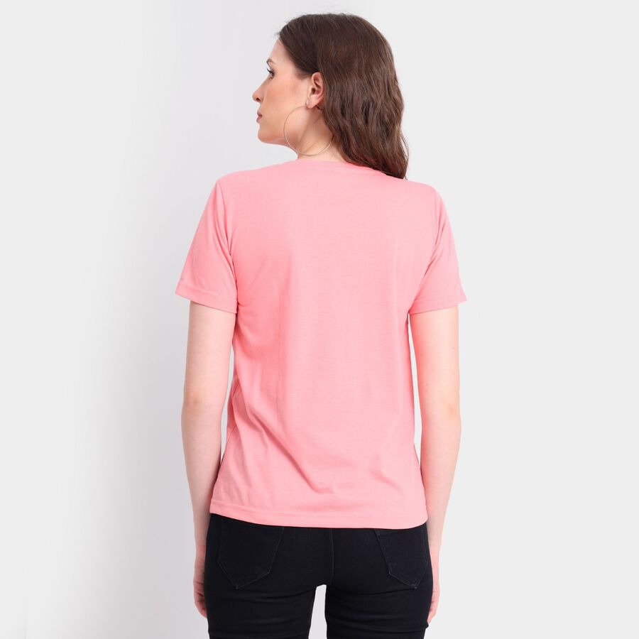 Ladies' Round Neck T-Shirt, Pink, large image number null