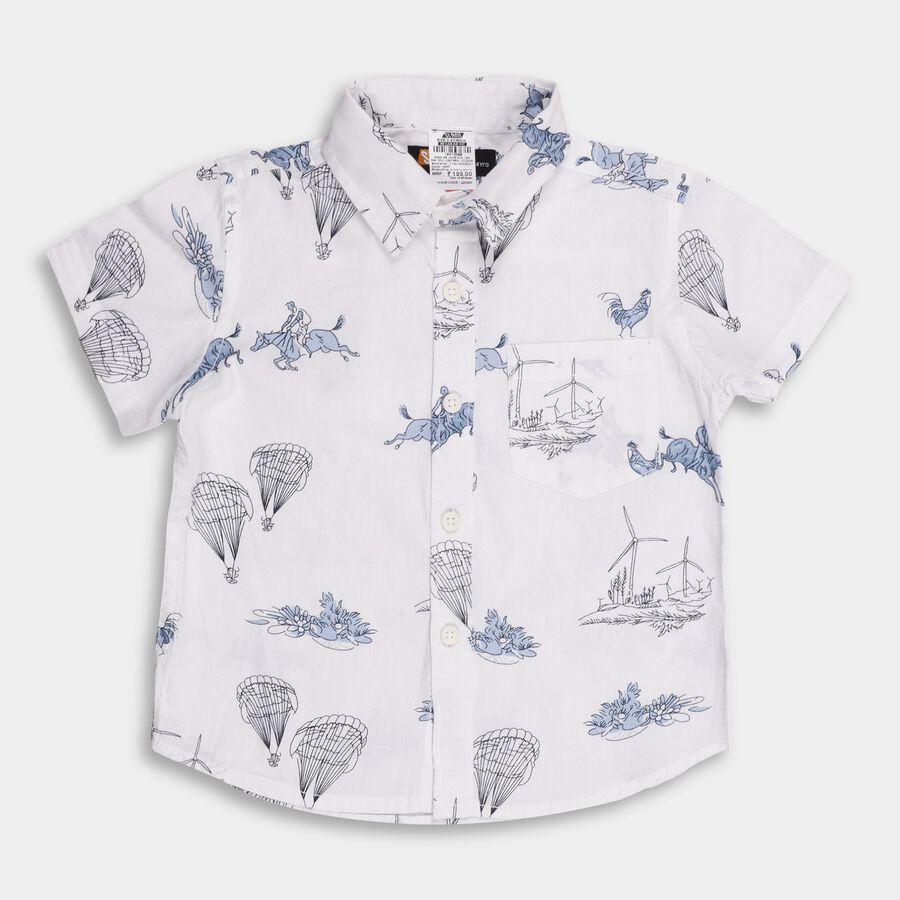Boys'100% Cotton Casual Shirt, White, large image number null