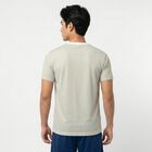 Men's Green Round Neck Striped Regular Drifit T-Shirt, Light Green, small