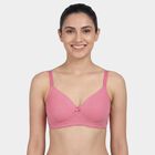 Women's Pink Padded Wireless Seamless T-Shirt Bra, Pink, small