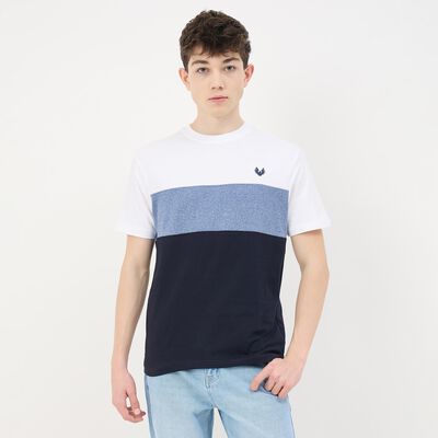 Men's Navy Blue Round Neck Casual T-Shirt