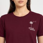 Ladies' Round Neck T-Shirt , Wine, small image number null