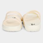 Women's Off White Cross Strap Slip-On Slippers, ऑफ व्हाइट, small